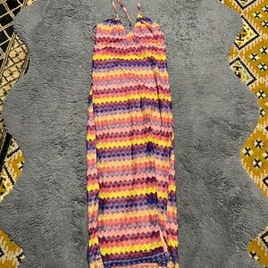 Colorful Midi Slit Dress